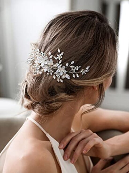 Handmade Pearl Flower Bridal Hair Comb Wedding Hair Clip Accessory main image 4